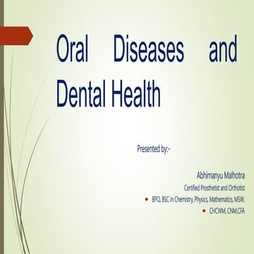 Oral health and oral diseases 
