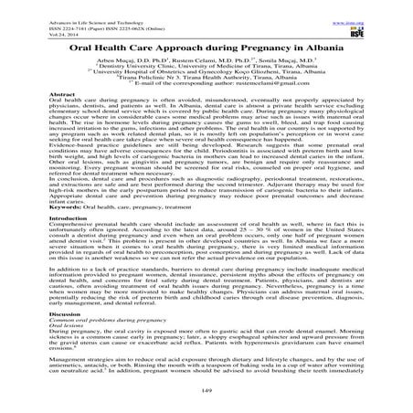 Oral Health Care Approach During Pregnancy in Albania