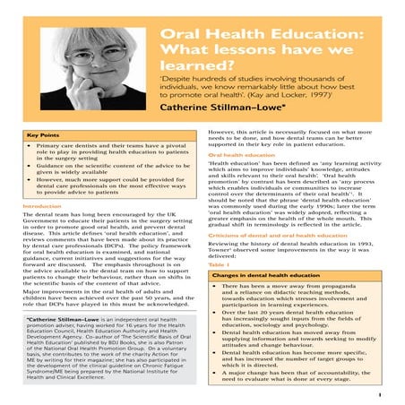 Oral health education