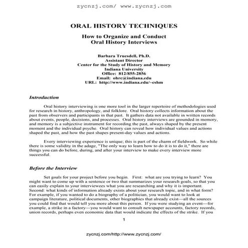 Oral history techniques