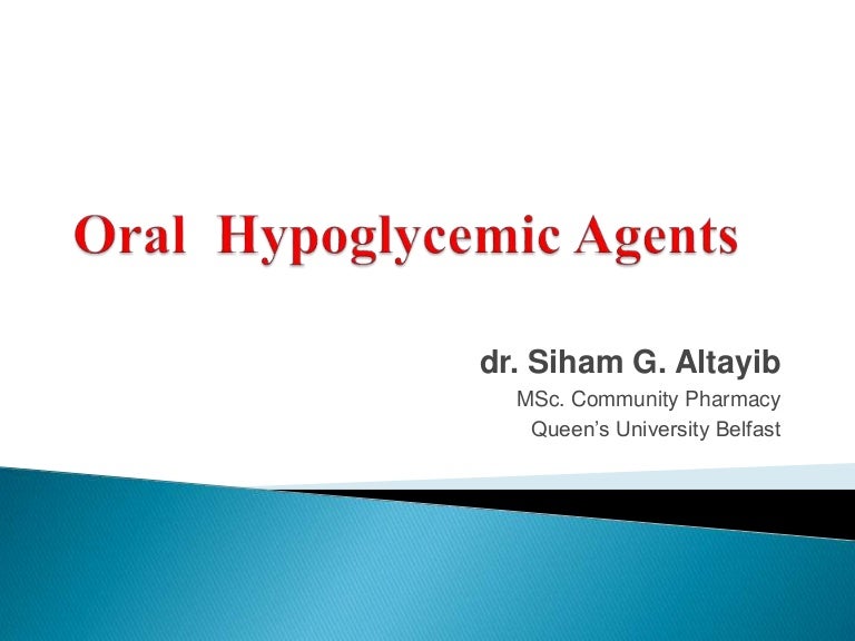 Oral hypoglycemic agents