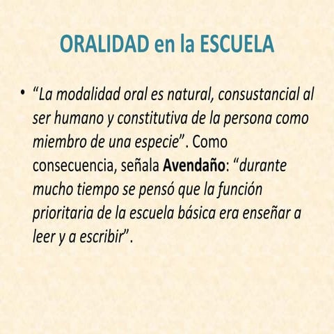 Oralidad en la escuela | PPT