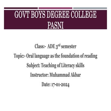 Oral language as the foundation of reading  pptx