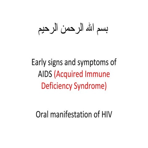 Oral manifestation of AIDS