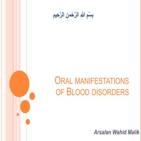 Oral manifestations of blood disorders