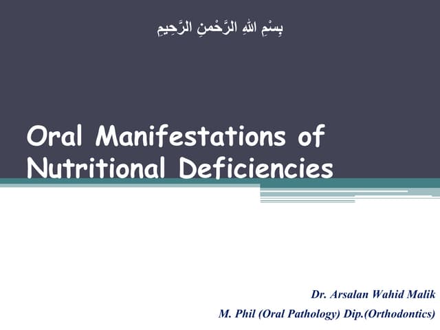 Oral manifestations of nutritional ...