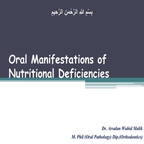 Oral manifestations of nutritional deficiencies