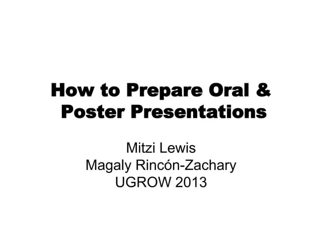 How to prepare and present your work