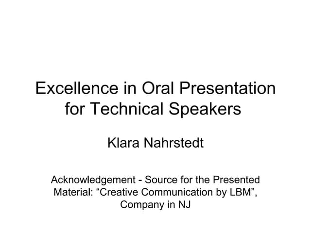 Oral presentation