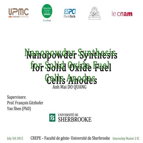 Internship oral presentation