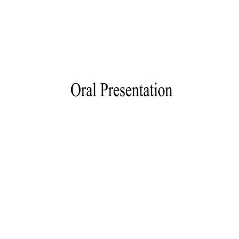 Oral presentation