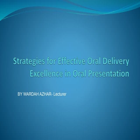 strategies for effective oral delivery