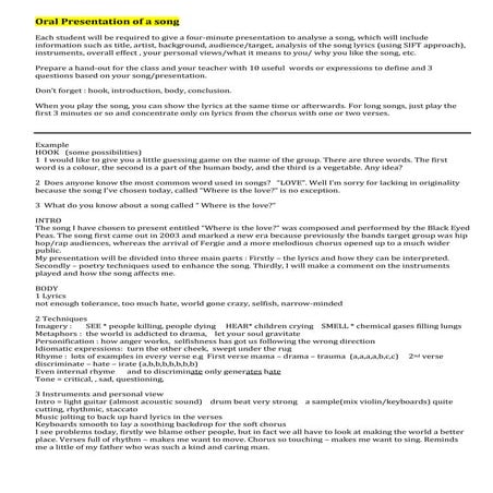 Oral presentation   song