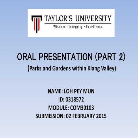 Oral presentation eco park