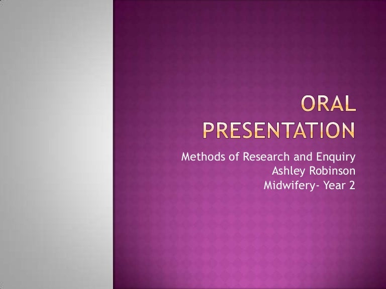 Oral presentation ppt