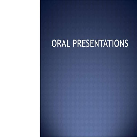 Oral presentations