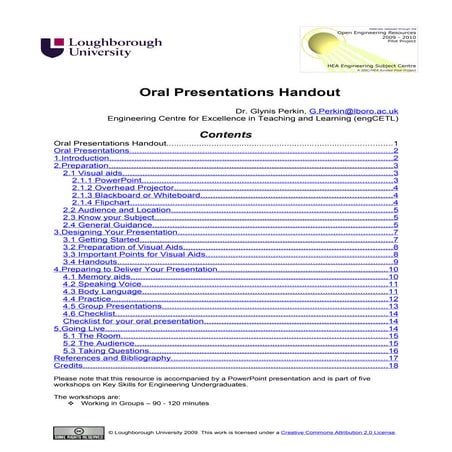 Oral Presentations Handout 