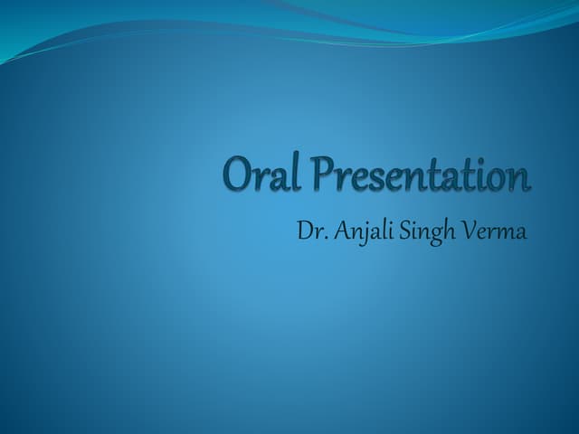Oral presentation