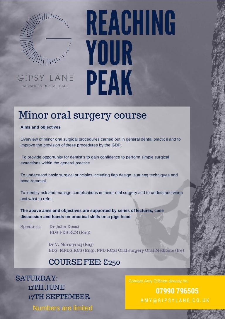 Minor oral surgery course