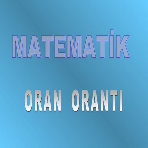 Oran orantı