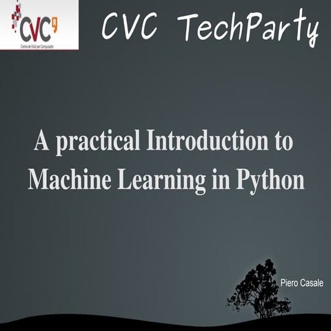 A practical Introduction to Machine Learning in Python | PPT
