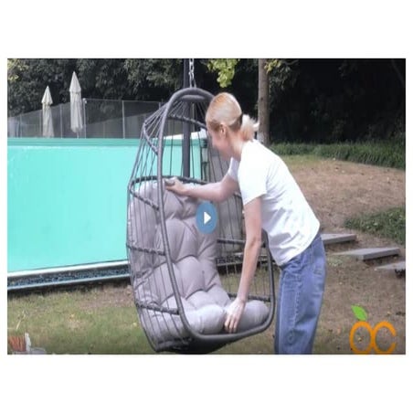 Orange Casual 丨Leura Collection丨Outdoor Hanging Egg Chair with Stand, Rattan ...