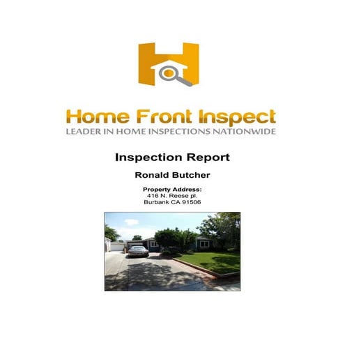 Orange County Home Inspection Company Home Front Inspect Sample Home Inspecti...