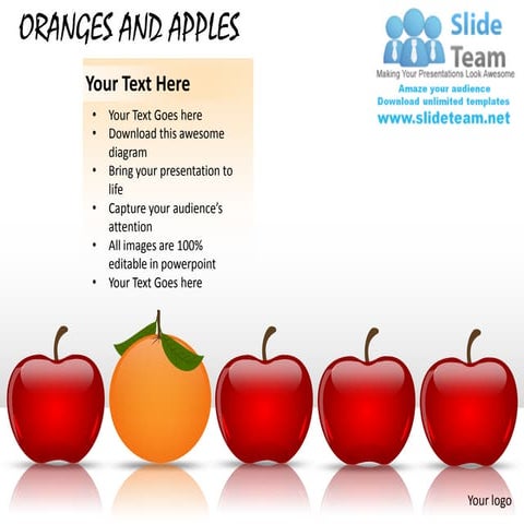 Oranges and apples powerpoint presentation slides ppt templates