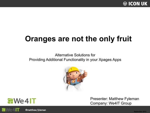 Oranges are not the only fruit (Alternative Solutions for  Providing Addition...