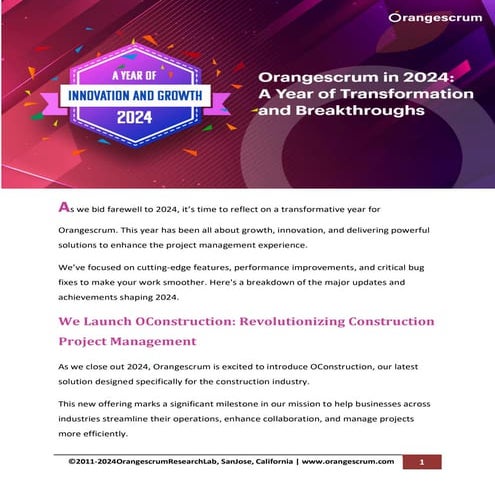 Orangescrum in 2024 : A Year of Transformation and Breakthroughs.pdf