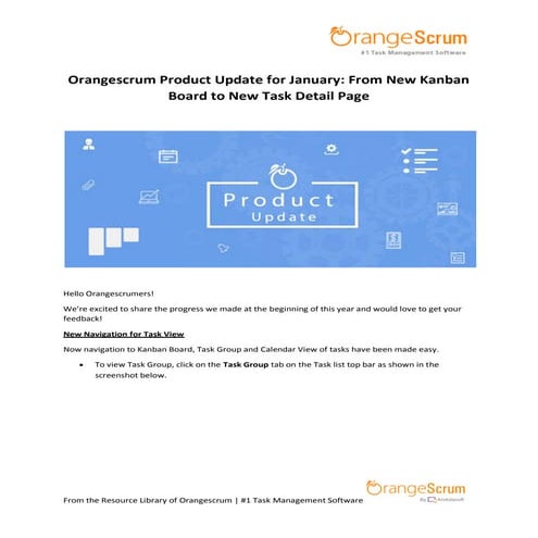 Orangescrum Product Update for January: From New Kanban Board to New Task Det...