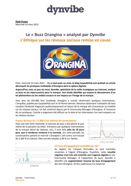 Orangina : les retombées du buzz analysées par Dynvibe