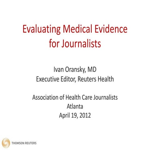 Evaluating medical evidence for journalists