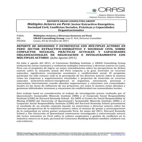 ORASI  REPORTE MULTIPLES ACTORES PERU JUL AGO 2011 Y ANEXOS