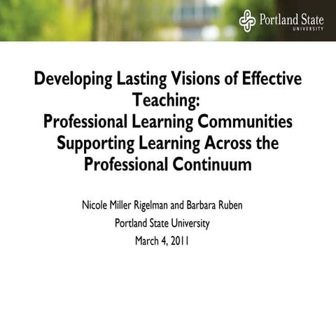 Developing Lasting Visions of Effective Teaching