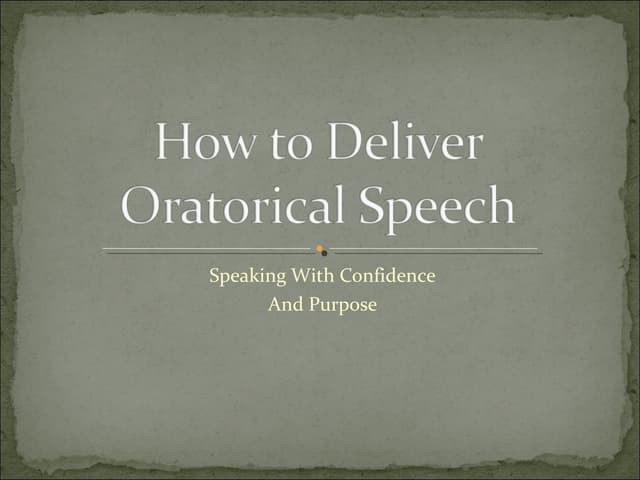 Oration