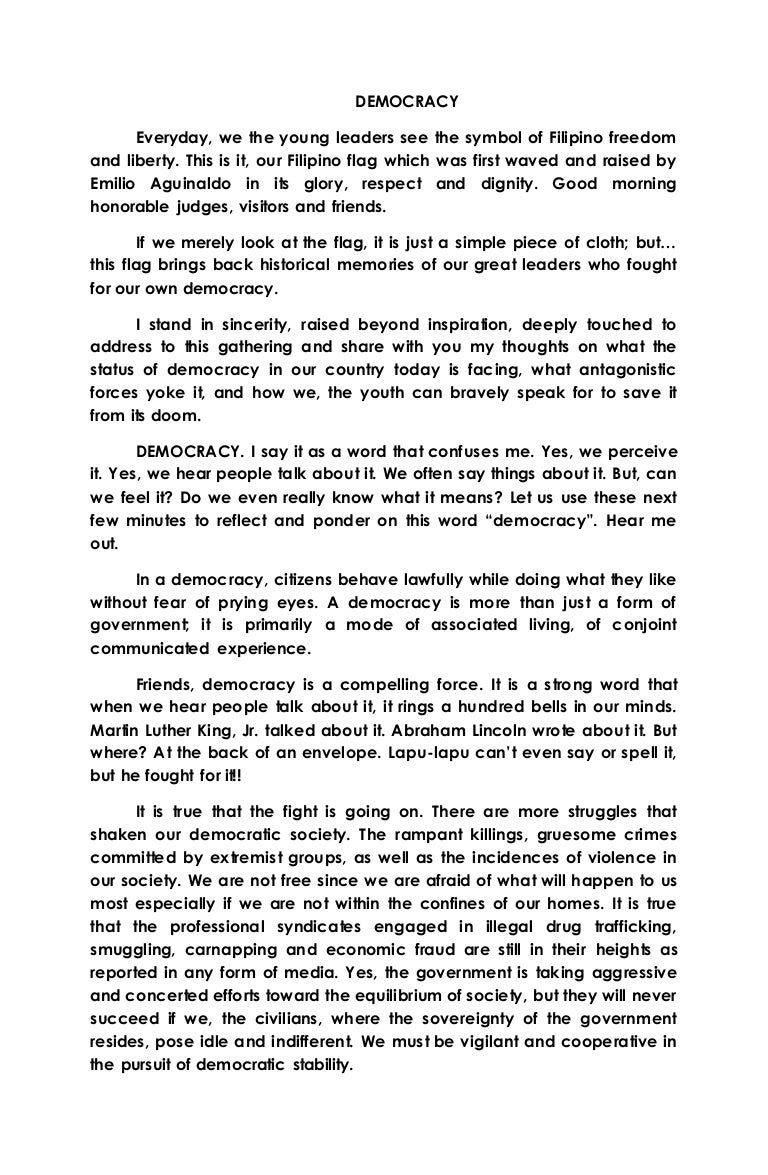 Oratorical piece example image