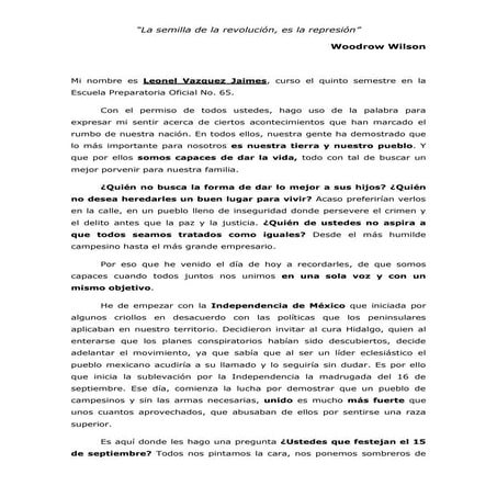 Discurso de Oratoria - Bicentenario de México