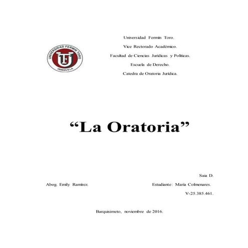 Oratoria ensayo