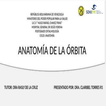 ORBITA OSEA OCULAR y sus estructuras anatomicas | PPTX