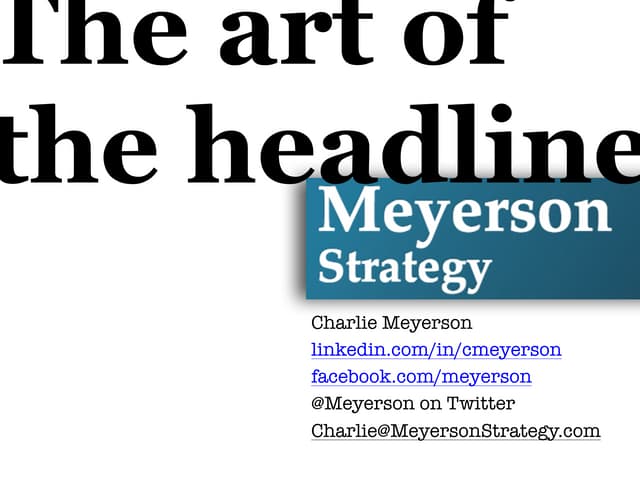 The art of the headline