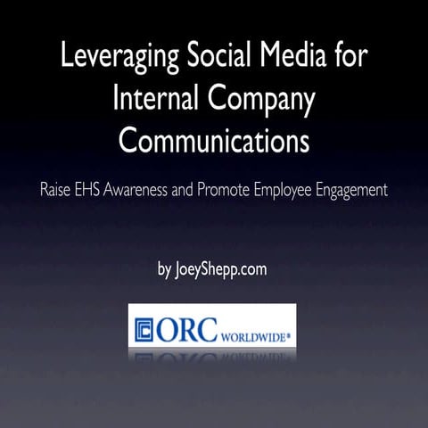 Social Media for Internal Company Communications by @JoeyShepp