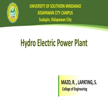 Case Study No. 11- Hydroelectric Power Plant in the Philippines | PDF