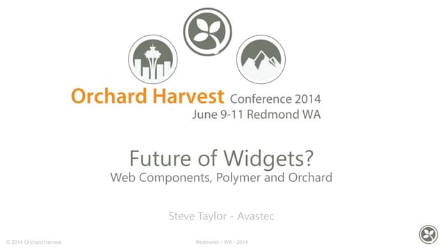 Orchard Harvest 2014 - The Future of Widgets?