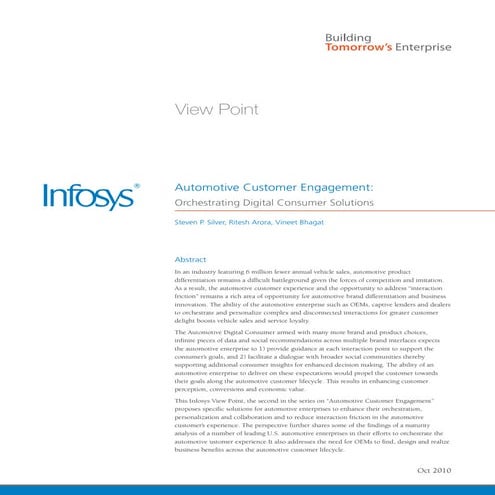 Infosys – Digital Customer Engagement Solutions