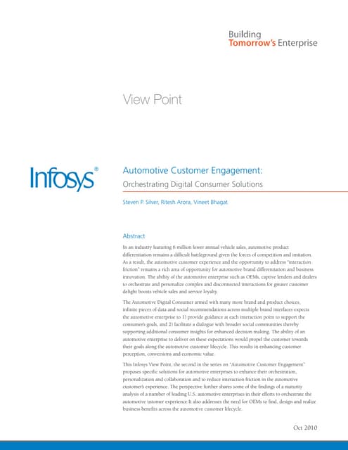 Infosys – Digital Customer Engagement Solutions