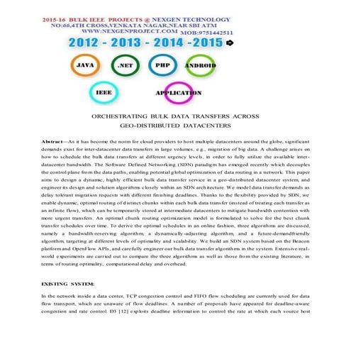  Orchestrating Bulk Data Transfers across Geo-Distributed Datacenters