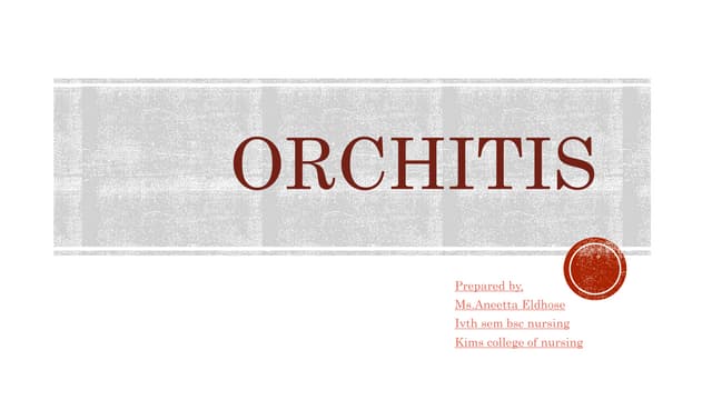 Orchitis | PPTX