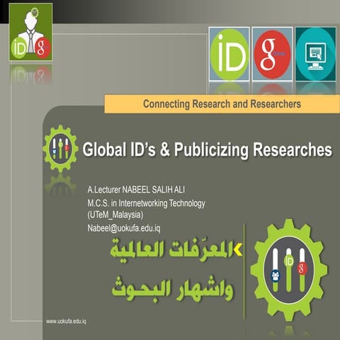Global ID’s & Publicizing Researches (ORCID)