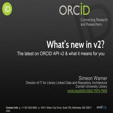 The Latest on ORCID API v2 